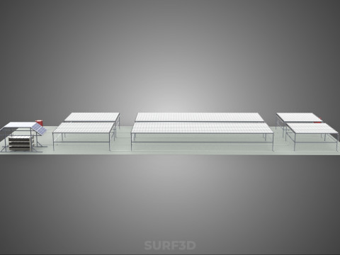 NFT 田间气雾栽培作物种植场太阳能物联网 3D 模型