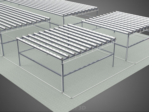 NFT 田间气雾栽培作物种植场太阳能物联网 3D 模型