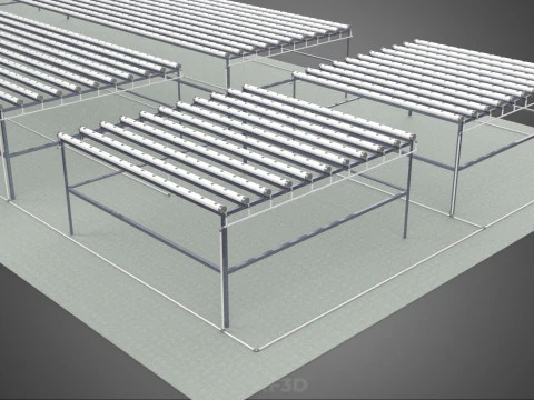 NFT FIELD AEROPONIC HYDROPONIC CROP PLANT FARM SOLAR POWERED IOT 3D Model