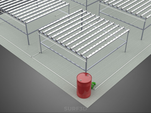NFT 田间气雾栽培作物种植场太阳能物联网 3D 模型