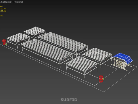 NFT FIELD AEROPONIC HYDROPONIC CROP PLANT FARM SOLAR POWERED IOT 3D Model