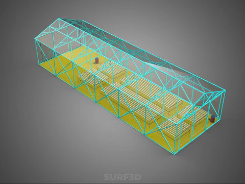 HYDROPONIC AEROPONIC GREENHOUSE HOTHOUSE GLASSHOUSE FARM GARDEN 3D Model