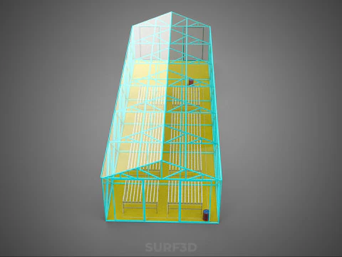 HYDROPONIC AEROPONIC GREENHOUSE HOTHOUSE GLASSHOUSE FARM GARDEN 3D Model