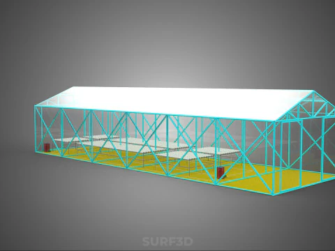 HYDROPONIC AEROPONIC GREENHOUSE HOTHOUSE GLASSHOUSE FARM GARDEN 3D Model
