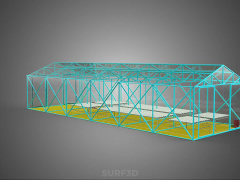 HYDROPONIC AEROPONIC GREENHOUSE HOTHOUSE GLASSHOUSE FARM GARDEN 3D Model