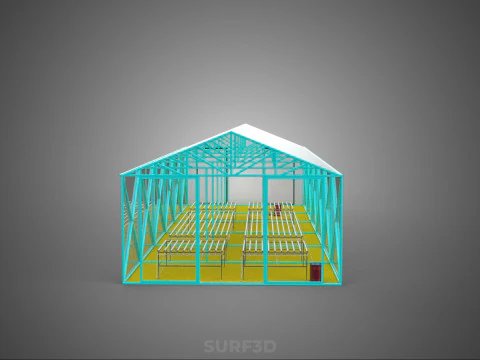 HYDROPONIC AEROPONIC GREENHOUSE HOTHOUSE GLASSHOUSE FARM GARDEN 3D Model