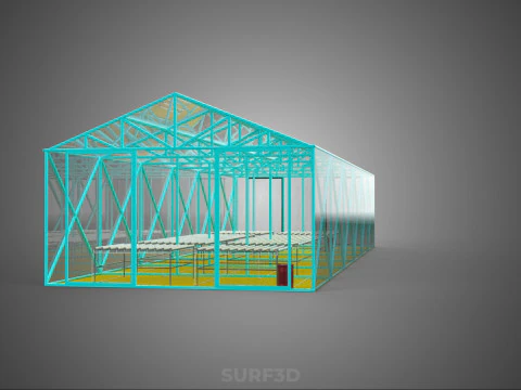 HYDROPONIC AEROPONIC GREENHOUSE HOTHOUSE GLASSHOUSE FARM GARDEN 3D Model