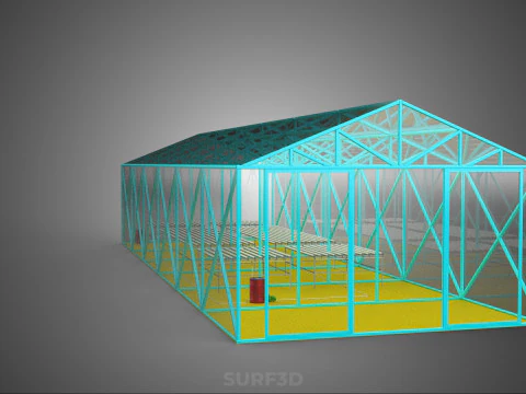 HYDROPONIC AEROPONIC GREENHOUSE HOTHOUSE GLASSHOUSE FARM GARDEN 3D Model