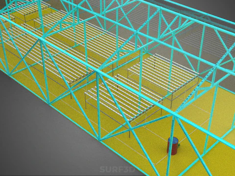 HYDROPONIC AEROPONIC GREENHOUSE HOTHOUSE GLASSHOUSE FARM GARDEN 3D Model
