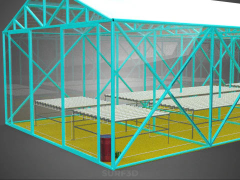 HYDROPONIC AEROPONIC GREENHOUSE HOTHOUSE GLASSHOUSE FARM GARDEN 3D Model