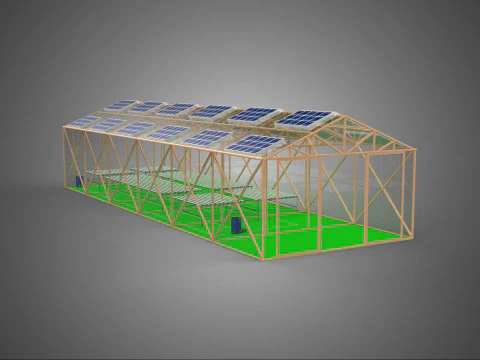 ENERGIA SOLAR HIDROP&Ocirc;NICA AEROP&Ocirc;NICA ESTUFA ESTUFA JARDIM DA FAZENDA Modelo 3D