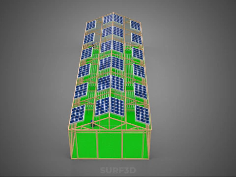 SOLAR POWER HYDROPONIC AEROPONIC GREENHOUSE HOTHOUSE FARM GARDEN 3D Model