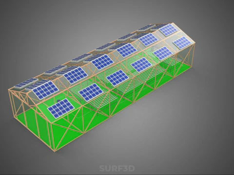 SOLAR POWER HYDROPONIC AEROPONIC GREENHOUSE HOTHOUSE FARM GARDEN 3D Model