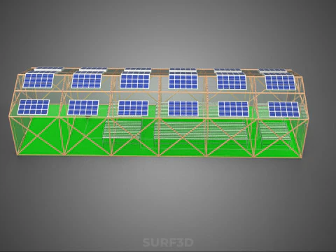SOLAR POWER HYDROPONIC AEROPONIC GREENHOUSE HOTHOUSE FARM GARDEN 3D Model
