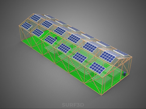 ENERGIA SOLARE SERRA IDROPONICA AEROPONICA SERRA GIARDINO AGRICOLO Modello 3D