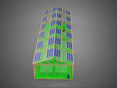 SOLAR POWER HYDROPONIC AEROPONIC GREENHOUSE HOTHOUSE FARM GARDEN 3D Model