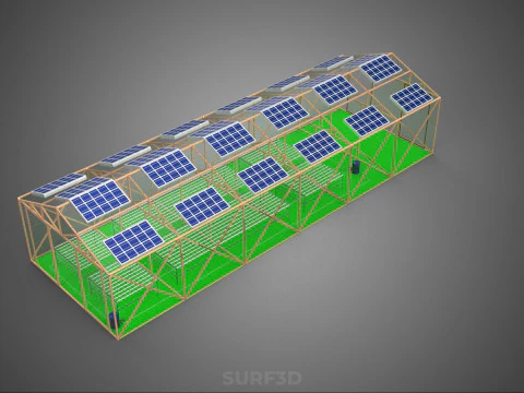 SOLAR POWER HYDROPONIC AEROPONIC GREENHOUSE HOTHOUSE FARM GARDEN 3D Model