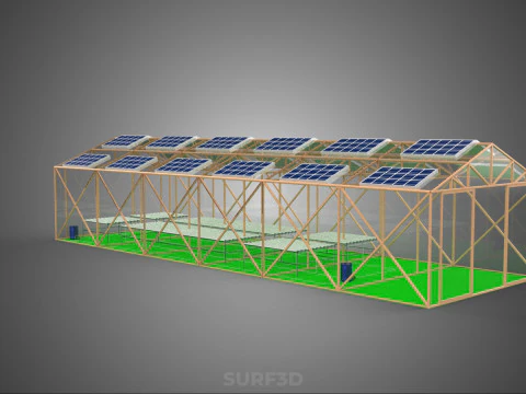 SOLAR POWER HYDROPONIC AEROPONIC GREENHOUSE HOTHOUSE FARM GARDEN 3D Model