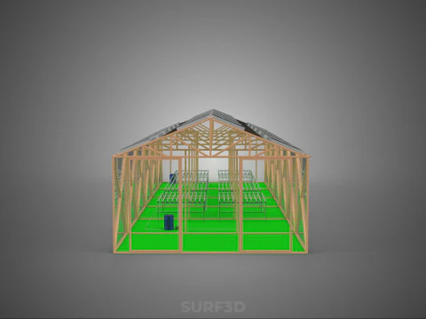 SOLAR POWER HYDROPONIC AEROPONIC GREENHOUSE HOTHOUSE FARM GARDEN 3D Model