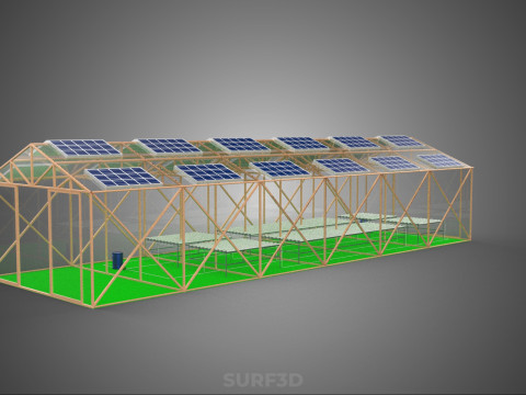 ENERGIA SOLARE SERRA IDROPONICA AEROPONICA SERRA GIARDINO AGRICOLO Modello 3D