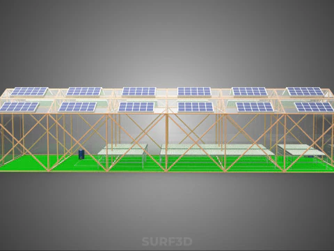 SOLAR POWER HYDROPONIC AEROPONIC GREENHOUSE HOTHOUSE FARM GARDEN 3D Model