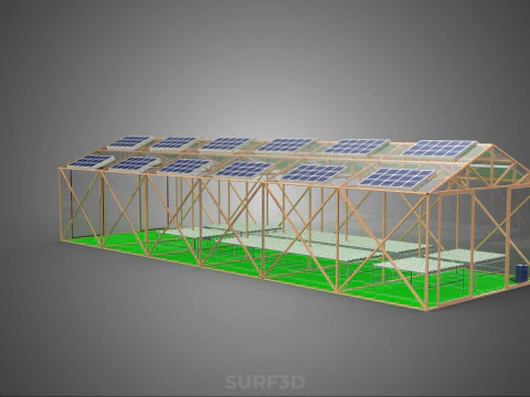 SOLAR POWER HYDROPONIC AEROPONIC GREENHOUSE HOTHOUSE FARM GARDEN 3D Model