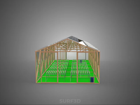 SOLAR POWER HYDROPONIC AEROPONIC GREENHOUSE HOTHOUSE FARM GARDEN 3D Model