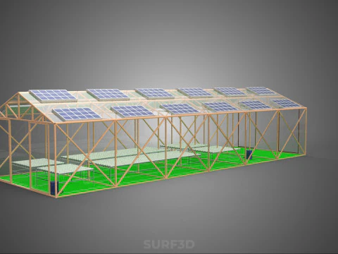 SOLAR POWER HYDROPONIC AEROPONIC GREENHOUSE HOTHOUSE FARM GARDEN 3D Model