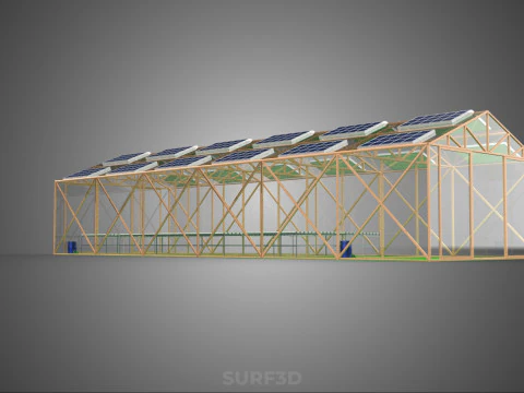 SOLAR POWER HYDROPONIC AEROPONIC GREENHOUSE HOTHOUSE FARM GARDEN 3D Model