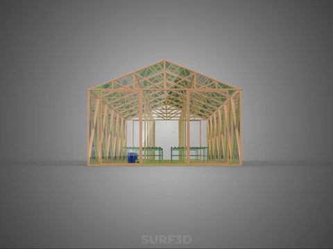 SOLAR POWER HYDROPONIC AEROPONIC GREENHOUSE HOTHOUSE FARM GARDEN 3D Model