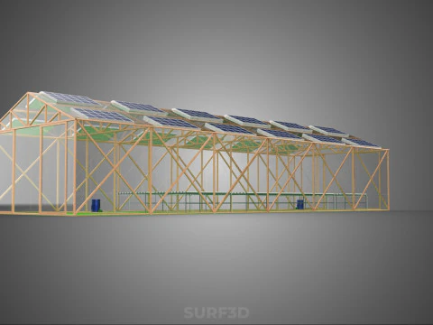 SOLAR POWER HYDROPONIC AEROPONIC GREENHOUSE HOTHOUSE FARM GARDEN 3D Model