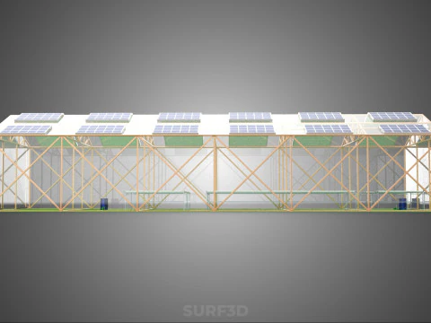 SOLAR POWER HYDROPONIC AEROPONIC GREENHOUSE HOTHOUSE FARM GARDEN 3D Model