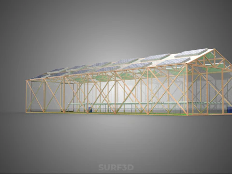 SOLAR POWER HYDROPONIC AEROPONIC GREENHOUSE HOTHOUSE FARM GARDEN 3D Model