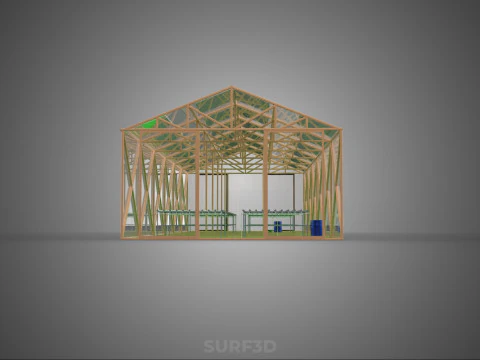 SOLAR POWER HYDROPONIC AEROPONIC GREENHOUSE HOTHOUSE FARM GARDEN 3D Model