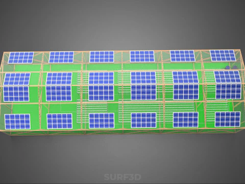 SOLAR POWER HYDROPONIC AEROPONIC GREENHOUSE HOTHOUSE FARM GARDEN 3D Model