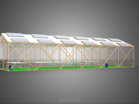 SOLAR POWER HYDROPONIC AEROPONIC GREENHOUSE HOTHOUSE FARM GARDEN 3D Model