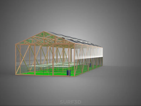 SOLAR POWER HYDROPONIC AEROPONIC GREENHOUSE HOTHOUSE FARM GARDEN 3D Model