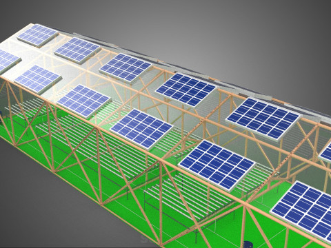 ENERGIA SOLARE SERRA IDROPONICA AEROPONICA SERRA GIARDINO AGRICOLO Modello 3D