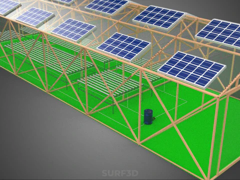 SOLAR POWER HYDROPONIC AEROPONIC GREENHOUSE HOTHOUSE FARM GARDEN 3D Model