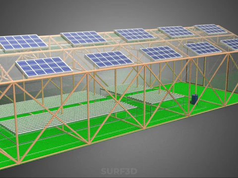 SOLAR POWER HYDROPONIC AEROPONIC GREENHOUSE HOTHOUSE FARM GARDEN 3D Model