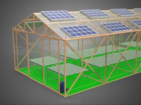ENERGIA SOLARE SERRA IDROPONICA AEROPONICA SERRA GIARDINO AGRICOLO Modello 3D