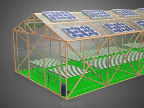 SOLAR POWER HYDROPONIC AEROPONIC GREENHOUSE HOTHOUSE FARM GARDEN 3D Model