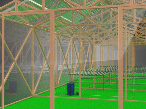 ENERGIA SOLARE SERRA IDROPONICA AEROPONICA SERRA GIARDINO AGRICOLO Modello 3D