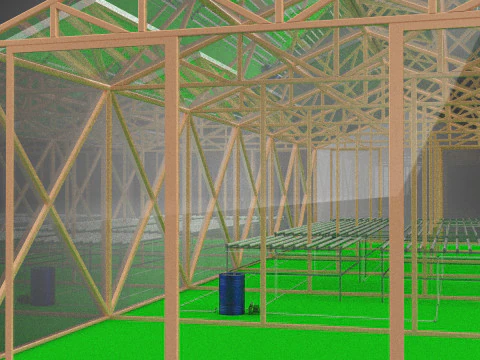 SOLAR POWER HYDROPONIC AEROPONIC GREENHOUSE HOTHOUSE FARM GARDEN 3D Model