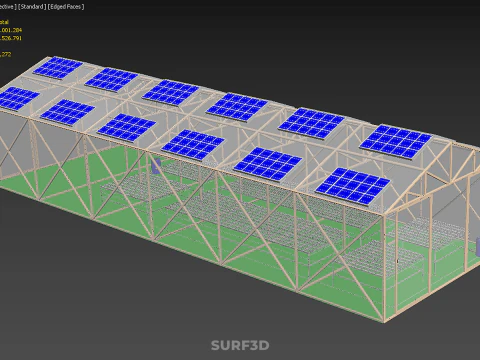 SOLAR POWER HYDROPONIC AEROPONIC GREENHOUSE HOTHOUSE FARM GARDEN 3D Model