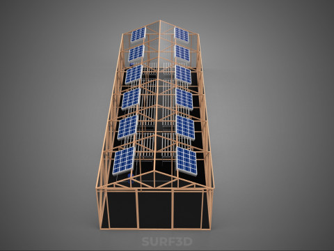 СОЛНЕЧНАЯ ПАНЕЛЬ ГИДРОПОННАЯ АЭРОПОНИЧЕСКАЯ ТЕПЛИЧНАЯ ФЕРМА 3D Модель