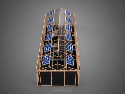 SOLAR PANEL HYDROPONIC AEROPONIC GREENHOUSE GLASSHOUSE FARM 3D Model