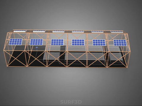 SOLAR PANEL HYDROPONIC AEROPONIC GREENHOUSE GLASSHOUSE FARM 3D Model