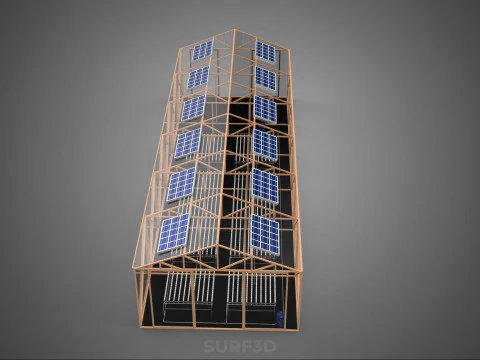 SOLAR PANEL HYDROPONIC AEROPONIC GREENHOUSE GLASSHOUSE FARM 3D Model