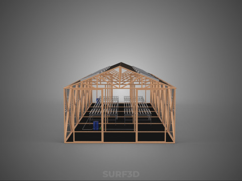СОЛНЕЧНАЯ ПАНЕЛЬ ГИДРОПОННАЯ АЭРОПОНИЧЕСКАЯ ТЕПЛИЧНАЯ ФЕРМА 3D Модель